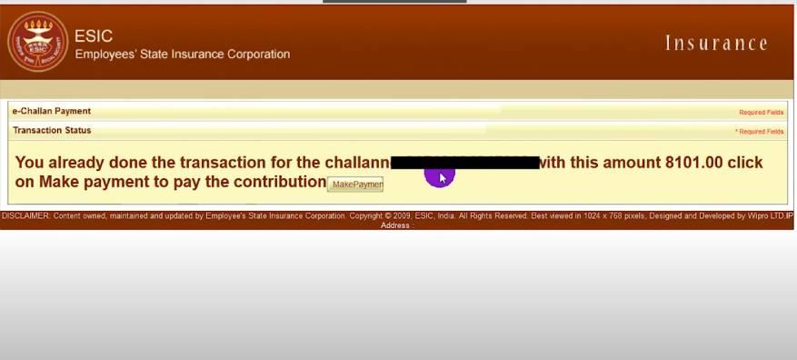 challan number 